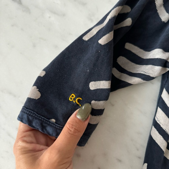 Bobo Choses 4-5Y Scratches All Over Long Sleeve Fleece Dress Navy Blue - Picture 5 of 5